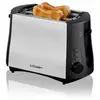 Bild von Cloer 3419 Toaster für 2 Toastscheiben, 825 W, integrierter Brötchenaufsatz, Nachhebevorrichtung, Krümelschublade, wärmeisoliertes Edelstahlgehäuse, Schwarz, Edelstahl