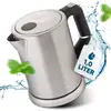Bild von ProfiCook Wasserkocher 1L | Edelstahl | Einhandbedienung und Wasserstandsanzeige |mit verriegelbarem Deckel | 2200 W | PC-WKS 1106
