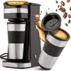 Bild von Clatronic Kaffeemaschine mit 400ml Kaffee To Go Becher | passend für alle gängigen Getränkehalter (z. B. Auto) | Filterkaffeemaschine mit Edelstahlbecher und Aromadeckel | KA 3733