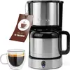 Bild von Clatronic Kaffeemaschine mit Thermoskanne für 8 10 Tassen Kaffee (ca. 1,2L) | Filterkaffeemaschine Edelstahl | doppelwandige Thermoskanne | kein Temperaturverlust | Kaffeemaschine 800W | KA 3805
