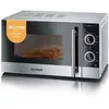 Bild von Severin 2-in-1 Mikrowelle mit Grillfunktion 700W, Grillofen mit 9 Automatikprogrammen, Grillrost und Drehteller, silber-schwarz / Edelstahl, MW 7874