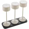 Bild von Akku-Tischleuchte Veluna 245mm dünenbeige 3er Set Set inkl 3 Leuchten + 3er Multicharger