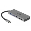 Bild von DeLOCK 87743, USB 3.2 Gen 1 (3.1 Gen 1) Type-C, 87 W, Grau, MicroSD (TransFlash), MicroSDHC, MicroSDXC, SD, SDHC, SDXC, HDMI, USB 2.0, USB 3.2 Gen 1 (3.1 Gen 1) Type-A, USB 3.2 Gen 1 (3.1 Gen 1) Type-C, Metall