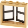 Bild von 1x Lego Fenster Rahmen 1x4x3 beige 2 Flügel Laden 1x2x3 schwarz dick 60608 60594