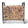 Bild von Kaminholzregal 65 x 25 x 65 cm mit Rollen verzinkt Innen und Aussen, Mobil Metall Brennholzregal Kaminholzlager Stapelhilfe Kaminholzunterstand Transportwagen Rollwagen