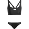 Bild von Bikini mit V-Ausschnitt für Damen adidas 3-Stripes Schwarz 40