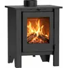 Bild von NEMAXX® H8 Belüfteter Holzofen Schwarz 7,6 kW 50 90 m² Primär-/Sekundärluft Ø 150 mm Vermiculite Keramikglas