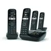 Bild von Gigaset AS690A Quattro, Analoges/DECT-Telefon, Kabelloses Mobilteil, 100 Eintragungen, Schwarz