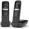 Bild von Gigaset AS690 DUO, Analoges/DECT-Telefon, Kabelloses Mobilteil, Freisprecheinrichtung, 100 Eintragungen, Anrufer-Identifikation, Schwarz