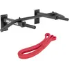 Bild von GORILLA SPORTS® Klimmzugstange - mit Fitnessband, Wandmontage, bis 350kg Belastbar, 101 x 51 x 20 cm, aus Stahl, Schwarz - Pull Up Bar Wand, Resistance Band, Dip Station, Krafttraining