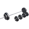 Bild von GORILLA SPORTS® Langhantel Set 60 kg   170 cm Langhantelstange, 2 Kurzhanteln & Hantelscheiben 30 mm mit Sternverschlüssen   Fitness & Krafttraining