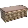 Bild von Sitzbank Gartenbank mit Auflagenbox Rattan Kissentruhe Polyrattan Beige-Braun