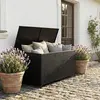 Bild von Polyrattan Auflagenbox Kissenbox Gartenbox 114 cm Aufbewahrungsbox Truhe Schwarz
