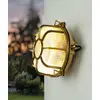 Bild von Messing Wandleuchte Glas Schirm geriffelt IP64 Ø24cm edel Maritime Außenleuchten Haus Terrasse