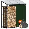 Bild von Gardebruk® Kaminholzregal XXL Metall außen 198 x 163 x 70 cm schwarz