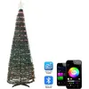 Bild von BELIANI LED Deko Weihnachtsbaum grün mit bunten LED Lichtern App Steuerung mit Timer 160 cm Weihnachtsdeko Indoor