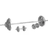 Bild von GORILLA SPORTS® Hantelset 100kg - 18 Gusseisen Hantelscheiben, Langhantelstange 170cm, Kurzhanteln, 30mm, Sternverschlüsse, Griff gerändelt, Rutschfest, Chrom - Hantel Set, Gewichten, Langhantel Set