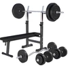 Bild von GORILLA SPORTS® Hantelbank - mit Ablage und Dip-Station, inkl. Hantelset 100kg, Verstellbar, Klappbar, Schwarz - Drückerbank, Fitness Flachbank, Multifunktion, Trainingsbank mit Gewichten