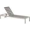 Bild von BELIANI Gartenliege Grau Silber Kunstholz Aluminium Verstellbar Modern Terrasse Balkon