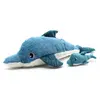 Bild von Les Déglingos Schmusetuch Ptipotos - Delfinmutter und Baby - blau