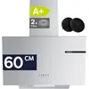 Bild von CIARRA Kopffreihaube 60cm, 600 m³/h Schräge Dunstabzugshaube, A+ Umluft & Abluft VM6765AS