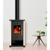 Bild von Kaminofen EKO Mini Holzofen 6,3 kW Elfenbein Stahl Ecodesign A+ 82% Effizienz