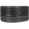 Bild von Logitech ERGO Wave Keys, Volle Größe (100%), Kabellos, RF Wireless + Bluetooth, Membran Key Switch, QWERTY, Graphit