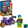 Bild von LEGO 60296 City Stuntz Wheelie-Stuntbike Set mit Schwungradantrieb, Motorrad und Stuntwoman-Minifigur, Spielzeug für Kinder ab 5 Jahren