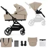 Bild von Kinderkraft YOXI 2-in-1 Kinderwagen bis 27 kg - Babywanne & Sportaufsatz - leicht - pannensichere Räder - TRAVEL SYSTEM - Beige