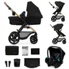 Bild von Kinderkraft MOOV 2 3-in-1 Kinderwagen - Umwandelbarer Sitz - Pannensichere Räder - Inklusive MINK PRO i-Size - Bis 27 kg - UPF50+ Verdeck - Schwarz