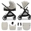 Bild von 2-in-1-Kinderwagen Kinderkraft VESTO 2 mit Babywanne, wendbarem Sportsitz, Falten mit Sitz, Räder 8/11", Zubehör, Beige