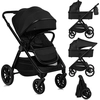 Bild von Lionelo Kombikinderwagen Layla 2in1 Babywanne und Buggy bis 22n kg, Babywanne bis 9 kg, 360° Schwenkbare PolyurethanRäder, XXL Verdeck - Schwarz