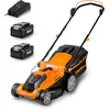 Bild von lawnmaster Akku-Rasenmäher 24V Max 2x4.0Ah Batterie, 37cm 300m² Mulchen 40L, 22-72mm 6-Stufige Schnitthöhenverstellung LawnMaster CLMF2437G