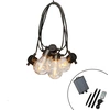 Bild von Konstsmide LED Solar Biergartenkette, inkl. Fernbedienung und USB Kabel, 10 bernsteinfarbene Dioden, Außen, schwarzes Kabel, 2 x Lithium-Akku / 1 x CR2025 (inkl.)- 2341-800SP