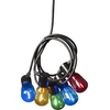 Bild von Konstsmide - LED Biergartenkette, bunt, 20 bunte Birnen / 40 warm weiße Dioden, 6V_Außentrafo, schwarzes Kabel