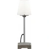 Bild von Konstsmide Lucca Small white grau lackiertes Aluminium, massiver Betonfuß, weißer Kunststoffschirm 453-300