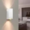 Bild von Weiße LED-Wandleuchte quadratisch IP44 Doppelstrahl GU10