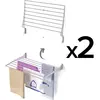 Bild von 2x Wand Wäscheständer, Wäscheständer für Wände, verschließbar Wäscheleine für drinnen und draußen in Aluminium und Stahl, Foxydry Fold 80 cm