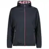 Bild von Damenregenjacke mit Kapuze und bedrucktem Futter CMP Schwarz XL