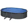 Bild von GRE Ovaler Stahlwandpool mit Anthrazitoptik KIT610GY   610 x 375 x 120 cm, Komplettset