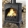 Bild von Kaminofen ORDESA 9 kW, Guss, Holz & Kohle, zweistufige Verbrennung, HxBxT 690x545x461 mm