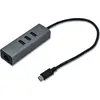 Bild von i-tec Metal USB-C HUB 3 Port + Gigabit Ethernet Adapter, Grau, LAN, Realtek 0411, Realtek 8153, 96 mm, 30 mm, 21 mm