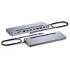 Bild von i-tec USB-C Metal Ergonomic 3x 4K Display Docking Station with Power Delivery 100 W + Universal Charger 100 W, Kabelgebunden, USB 3.2 Gen 1 (3.1 Gen 1) Type-C, 100 W, 3,5 mm, 10,100,1000 Mbit/s, Silber