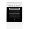 Bild von Beko FSS56000GW, Freistehender Herd, Schwarz, Weiß, Drehregler, Metall, Front / Top front, Versiegelte Platte