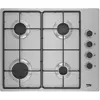 Bild von Beko TAQUE GAZ HIGG64123SX, Schwarz, Edelstahl, Integriert, 61 cm, Gaskochfeld, Edelstahl, 4 Zone(n)