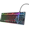 Bild von Trust Gaming Tastatur mit TKL-Design GXT 833 Thado - Beleuchtete Tastatur mit Deutsches QWERTZ Layout, Anti-Ghosting, Mehrfarbige LED-Beleuchtung, 12 Media-Tasten, USB Plug & Play, PC/Laptop