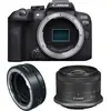Bild von Canon EOS R10 + RF-S 18-45mm F4.5-6.3 IS STM + EF- R, 24,2 MP, 6000 x 4000 Pixel, CMOS, 2,5x, 4K Ultra HD, Schwarz