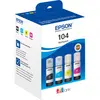 Bild von Epson 104 EcoTank 4-colour Multipack, Original, Schwarz, Cyan, Magenta, Gelb, Epson, EcoTank ET-2715 EcoTank ET-2714 EcoTank ET-2712 EcoTank ET-2711 EcoTank ET-2710 Unlimited EcoTank..., 65 ml, 65 ml