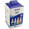 Bild von Epson 664 EcoTank-Multipack mit vier Farben, Original, Schwarz, Cyan, Magenta, Gelb, EcoTank L555 EcoTank L355 EcoTank ET-4500 EcoTank ET-2650 EcoTank ET-2600 EcoTank ET-2550 EcoTank..., 70 ml, 70 ml, Tintenstrahl