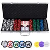 Bild von Pokerset im silbernen Koffer, Low-Stake-Set mit 500 Chips (14 Gramm)